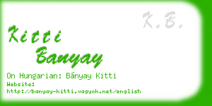 kitti banyay business card